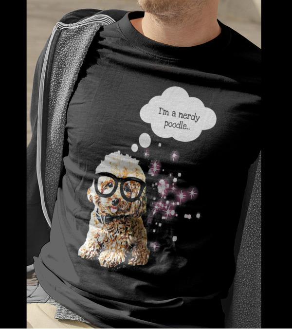 Funny I'm A Nerdy Poodle Nerd With Glasses And Sparkles T-Shirt