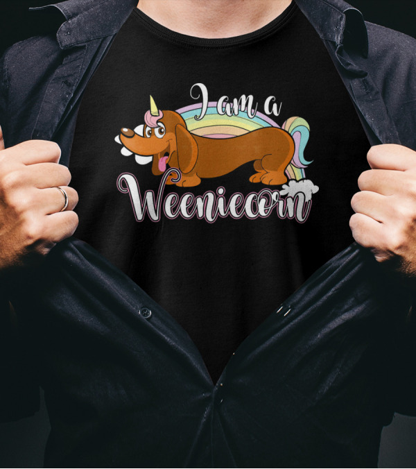 I Am A Weeniecorn Dachshund Rainbow Horn T-Shirt