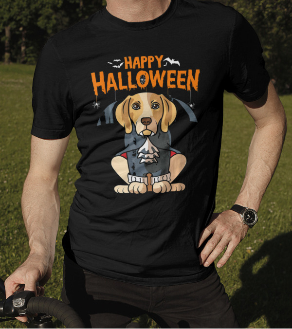 Beagle Vampire Happy Halloween Dracula T-Shirt