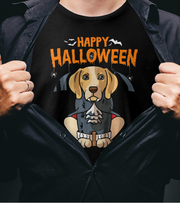 Beagle Vampire Happy Halloween Dracula T-Shirt