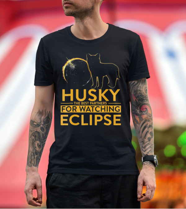 Premium T-Shirt: Husky the Best Partners for Watching Eclipse T-Shirt Husky the Best Partners for Watching Eclipse T-Shirt