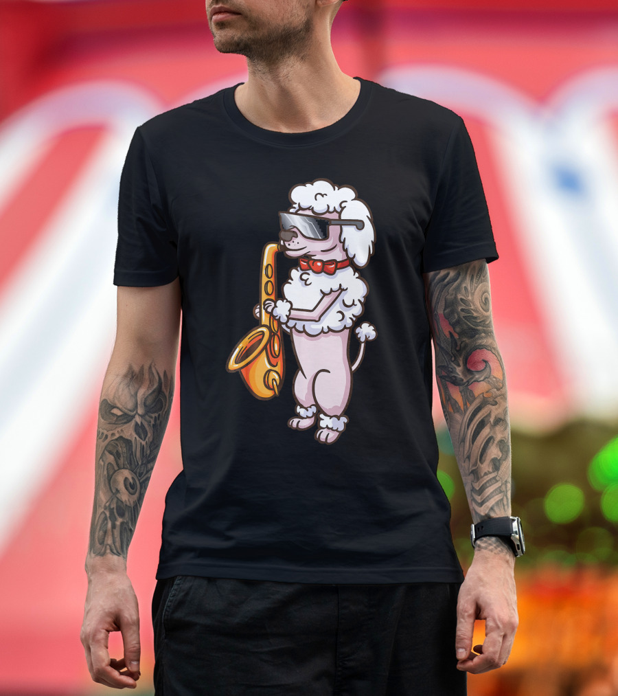 Poodle Saxophone Player Jazz Band Music T-Shirt