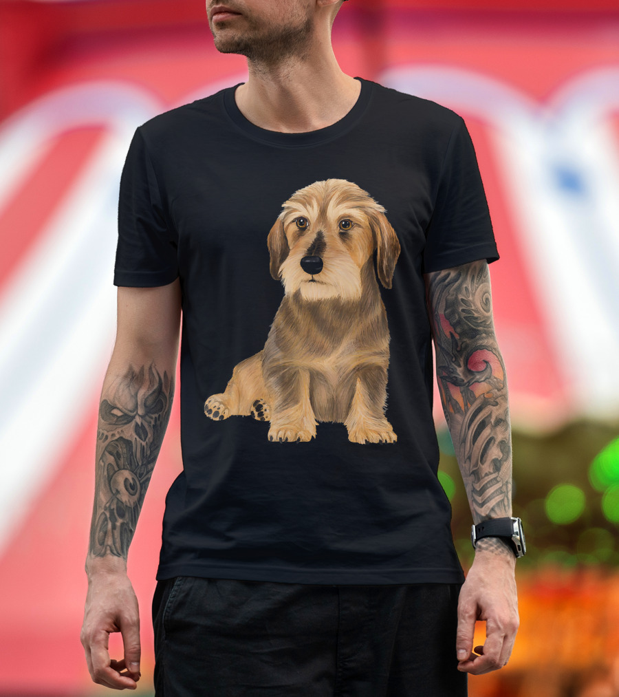 Wirehaired Dachshund Puppy Sitting Dog T-Shirt