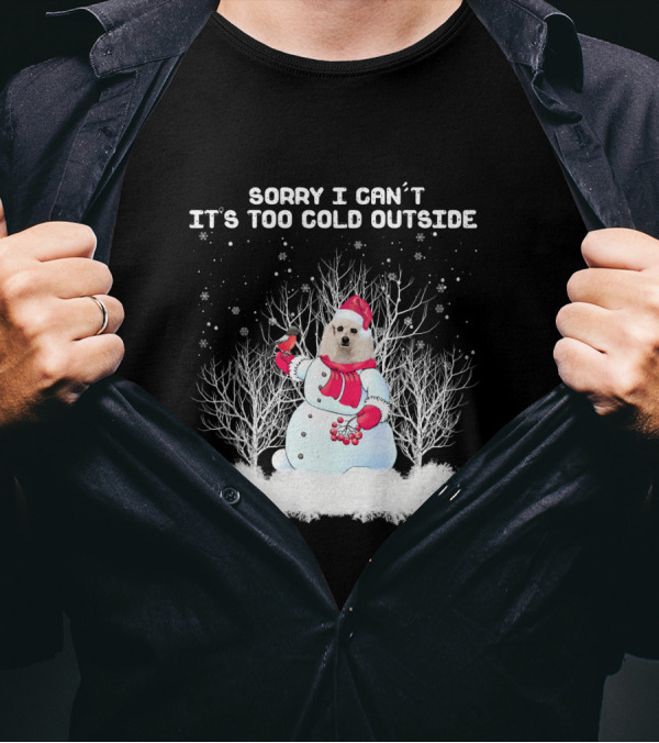 Standard Poodle Sorry I Can’t It’s Too Cold Outside Snowman T-Shirt