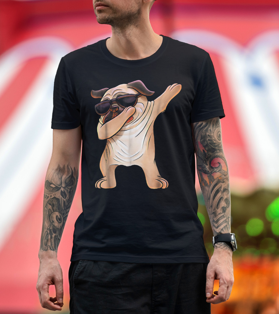 Cute Pug Dab in Sunglasses Dabbing Pug T-Shirt