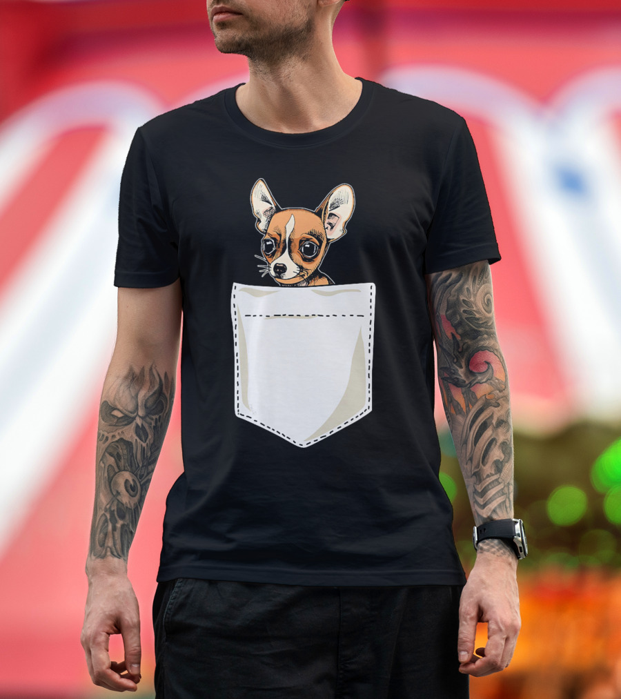 Chihuahua in Pocket Best for Christmas Puppy Lovers T-Shirt