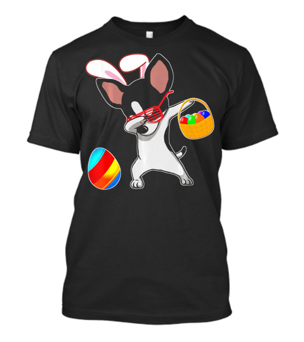 Dabbing Chihuahua With Easter Bunny Ears And Easter Basket T-Shirt