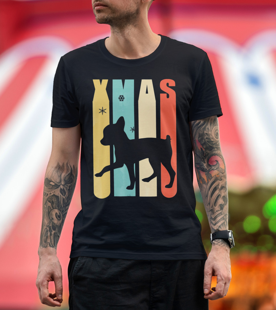 Xmas Chihuahua Dog Vintage Snowflake T-Shirt