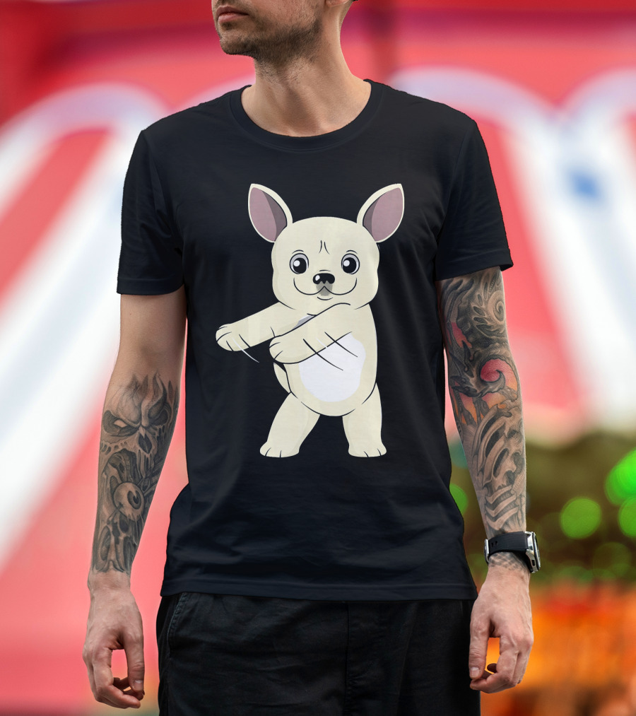 Cream French Bulldog Floss Dance Flossin Cartoon Animal T-Shirt
