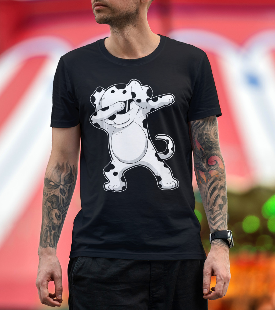 Dalmatian Puppy Dabbing Dance Funny Dab Pose T-Shirt