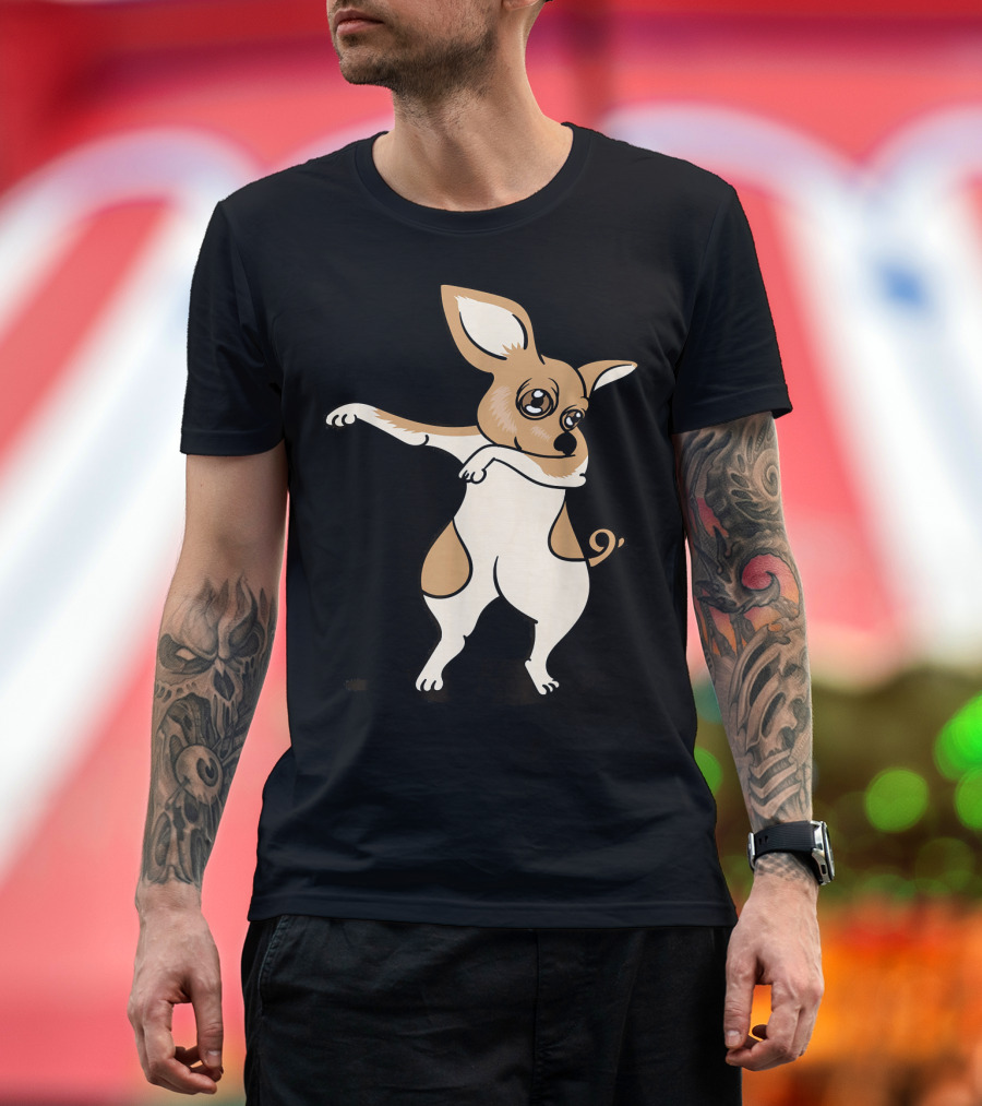 Dabbing Chihuahua Dance Gesture Cute Canine Action T-Shirt