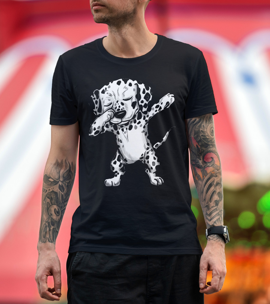 Dabbing Dalmatian Dog Performing Dab Dance Moves T-Shirt