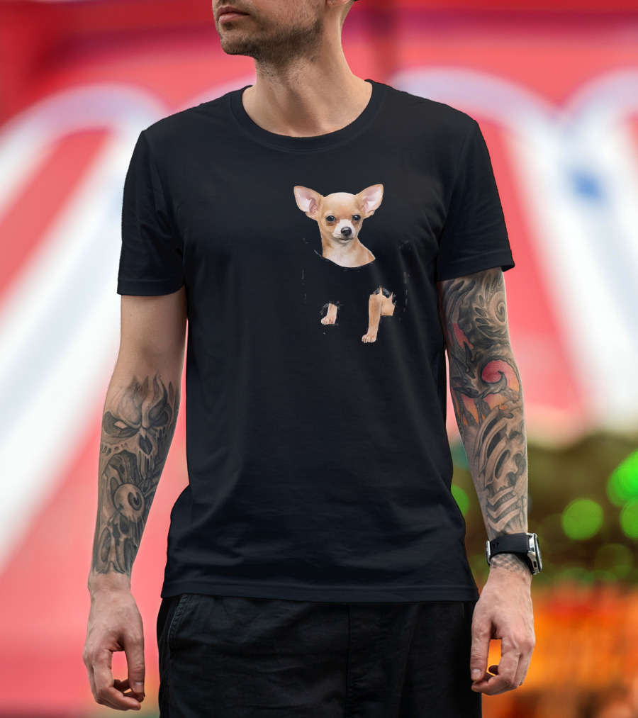 Cute Chihuahua Peeking From Your Pocket T-Shirt