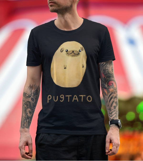 Premium T-Shirt: Funny Cute Dog Pugtato Potato Pug T-Shirt Funny Cute Dog Pugtato Potato Pug T-Shirt