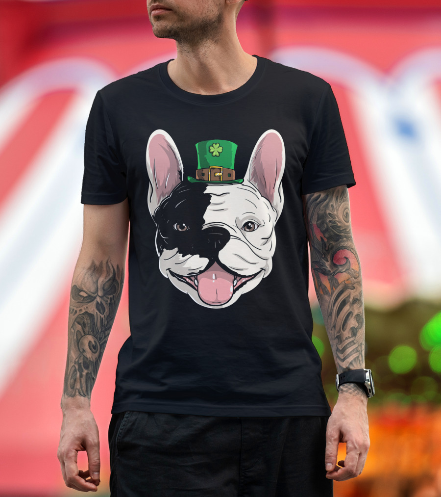 French Bulldog with Leprechaun Hat for St Patrick's Day T-Shirt