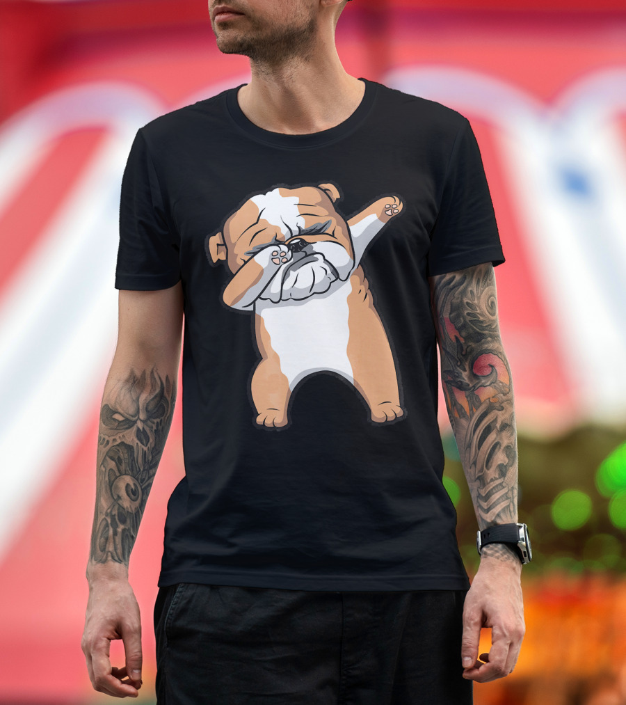 English Bulldog Cute Funny Dabbing Dab T-Shirt