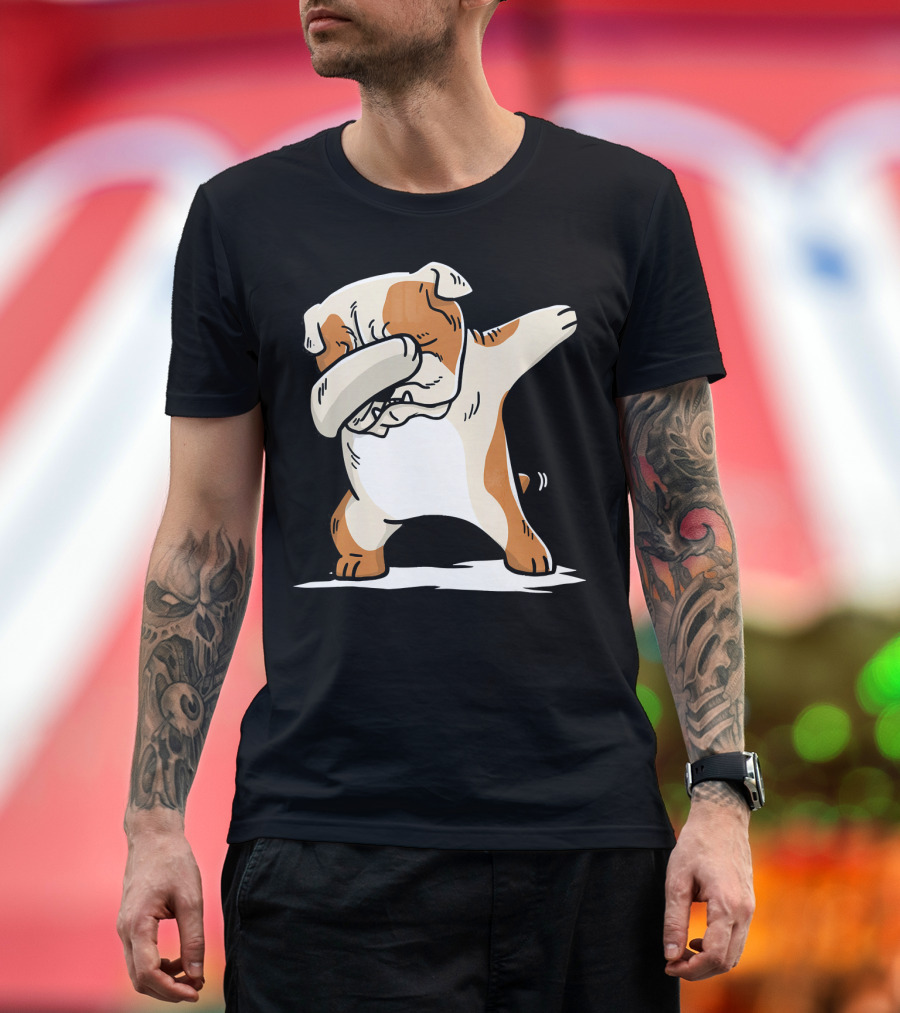 English Bulldog Fun Cute Dabbing Bulldog T-Shirt