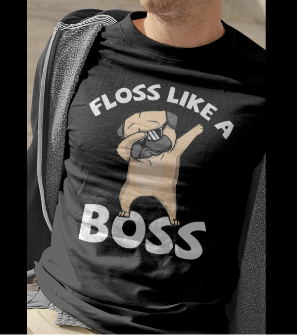 Floss Like A Boss Pug Dabbing Flossing Dog T-Shirt