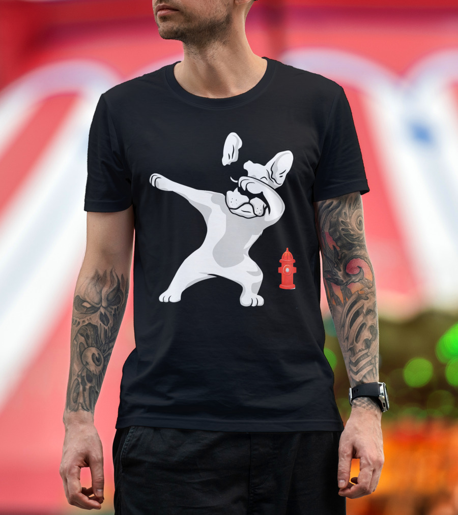 French Bulldog Frenchie Dabbing with Fire Hydrant T-Shirt
