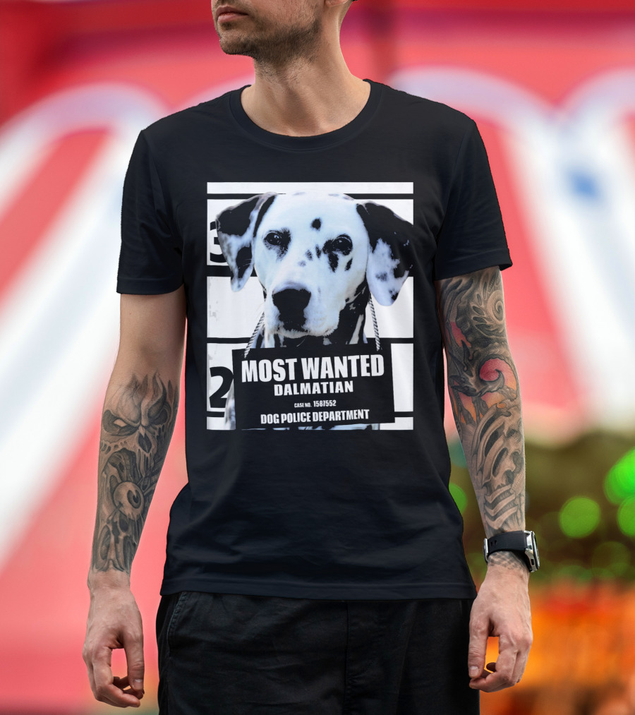 Most Wanted Dalmatian Dog Police Department Case No. 1581552 T-Shirt