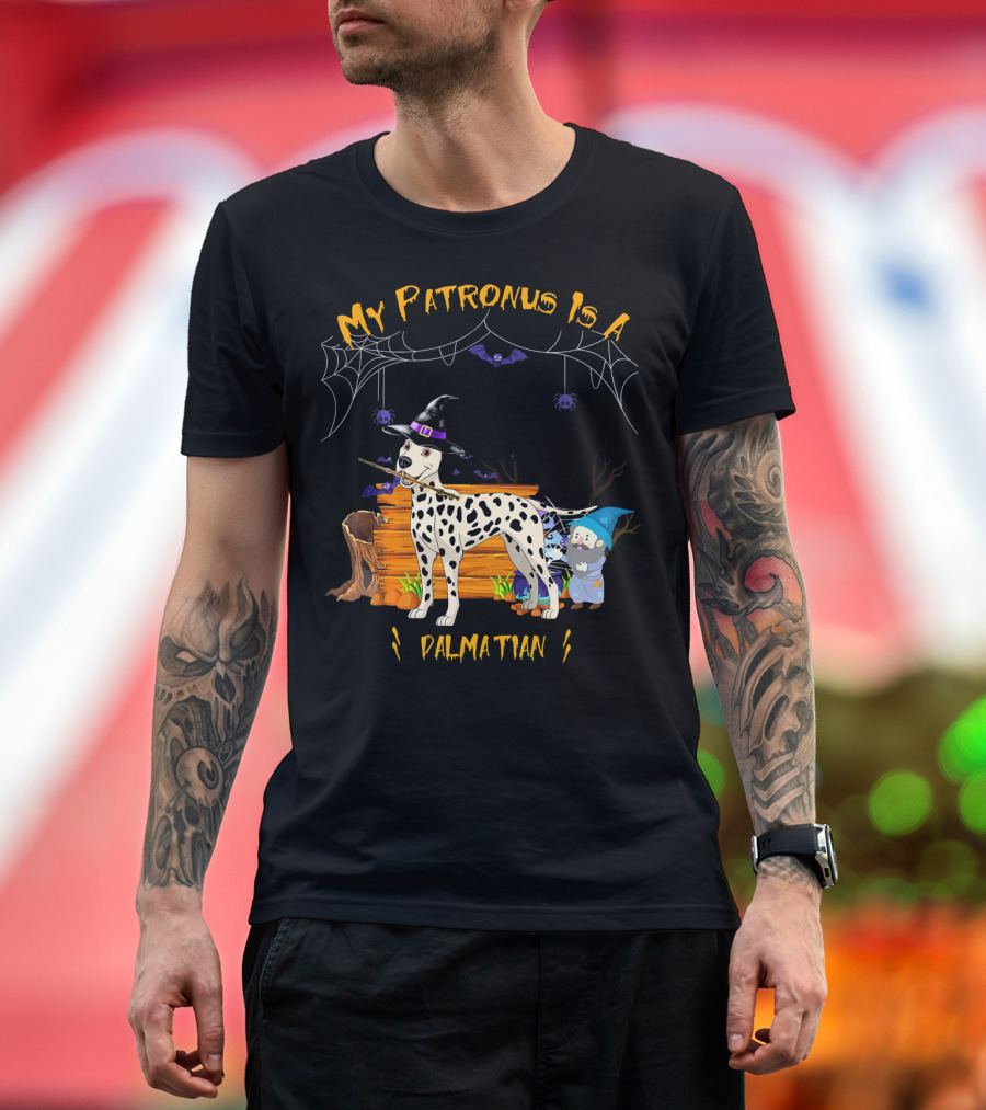 My Patronus Is a Dalmatian Halloween Dog Witch Spiders Goblins T-Shirt