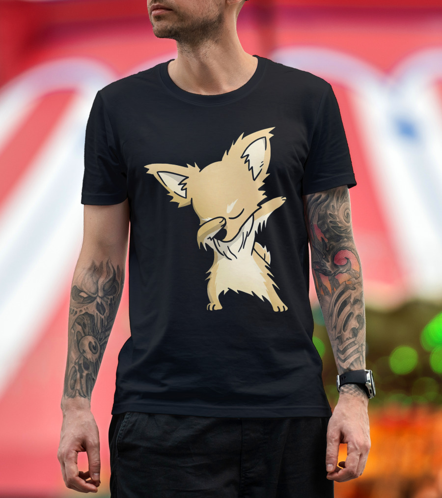 Long Coat Chihuahua Dabbing Dance T-Shirt