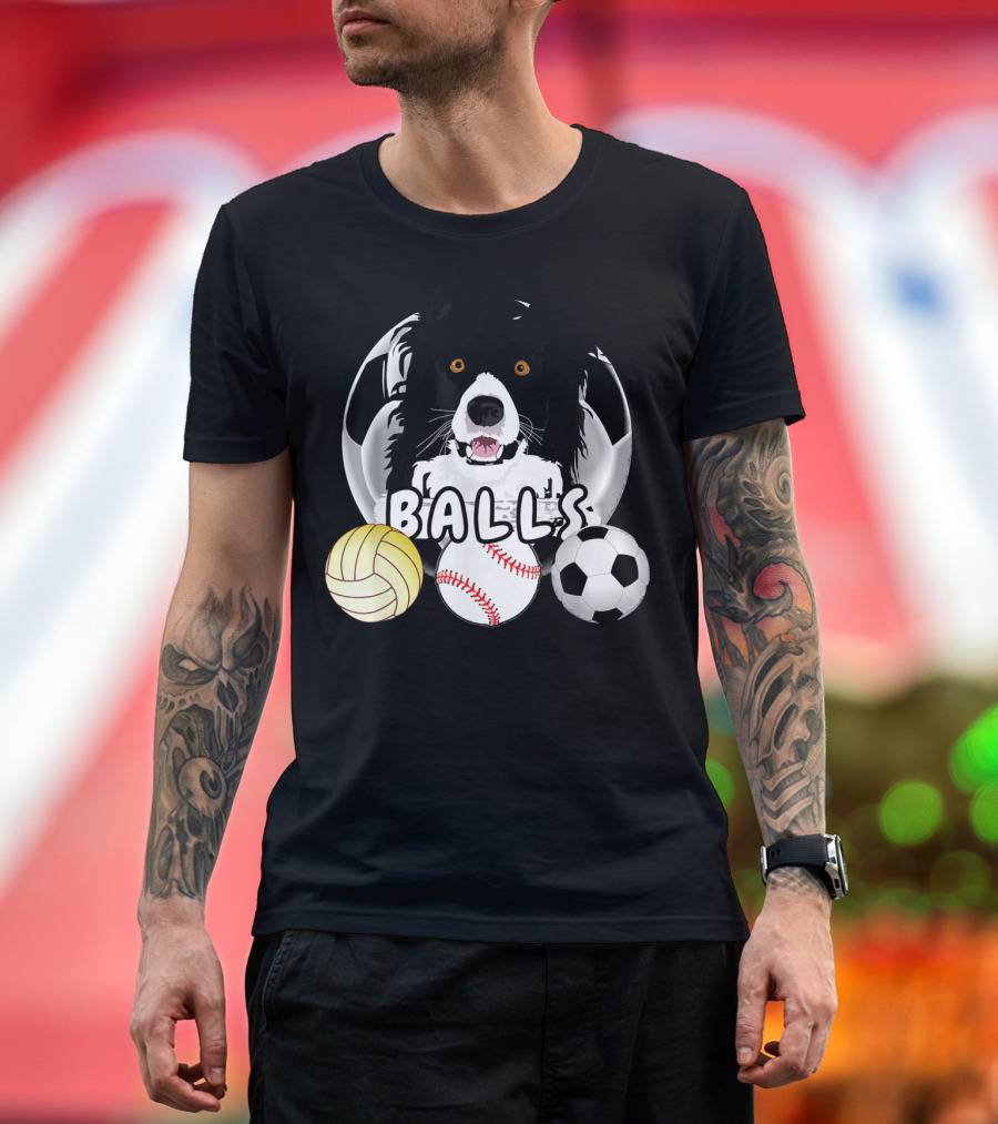Funny Border Collie Balls Volleyball Baseball Soccer T-Shirt