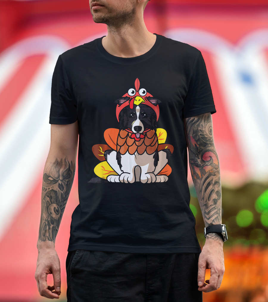 Funny Border Collie Thanksgiving Dog Turkey T-Shirt