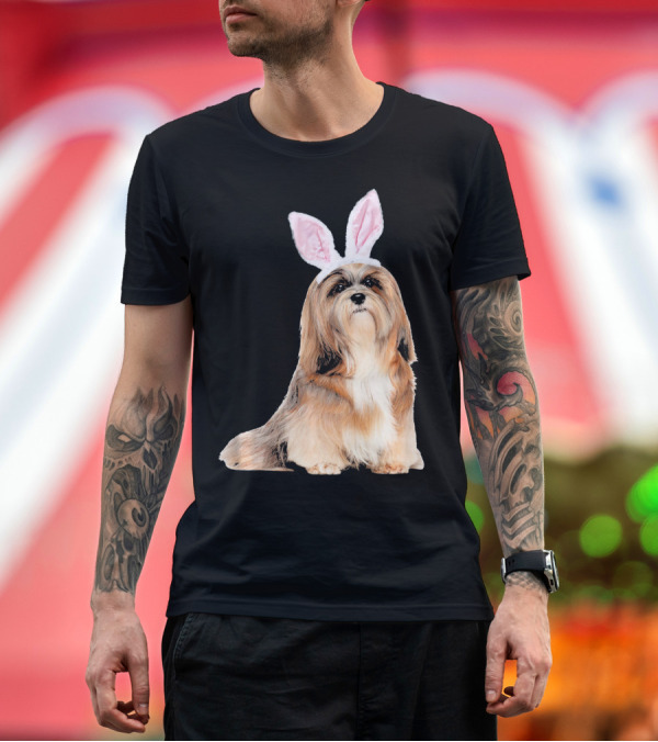 Premium T-Shirt: Lhasa Apso with Easter Bunny Ears T-Shirt Lhasa Apso with Easter Bunny Ears T-Shirt