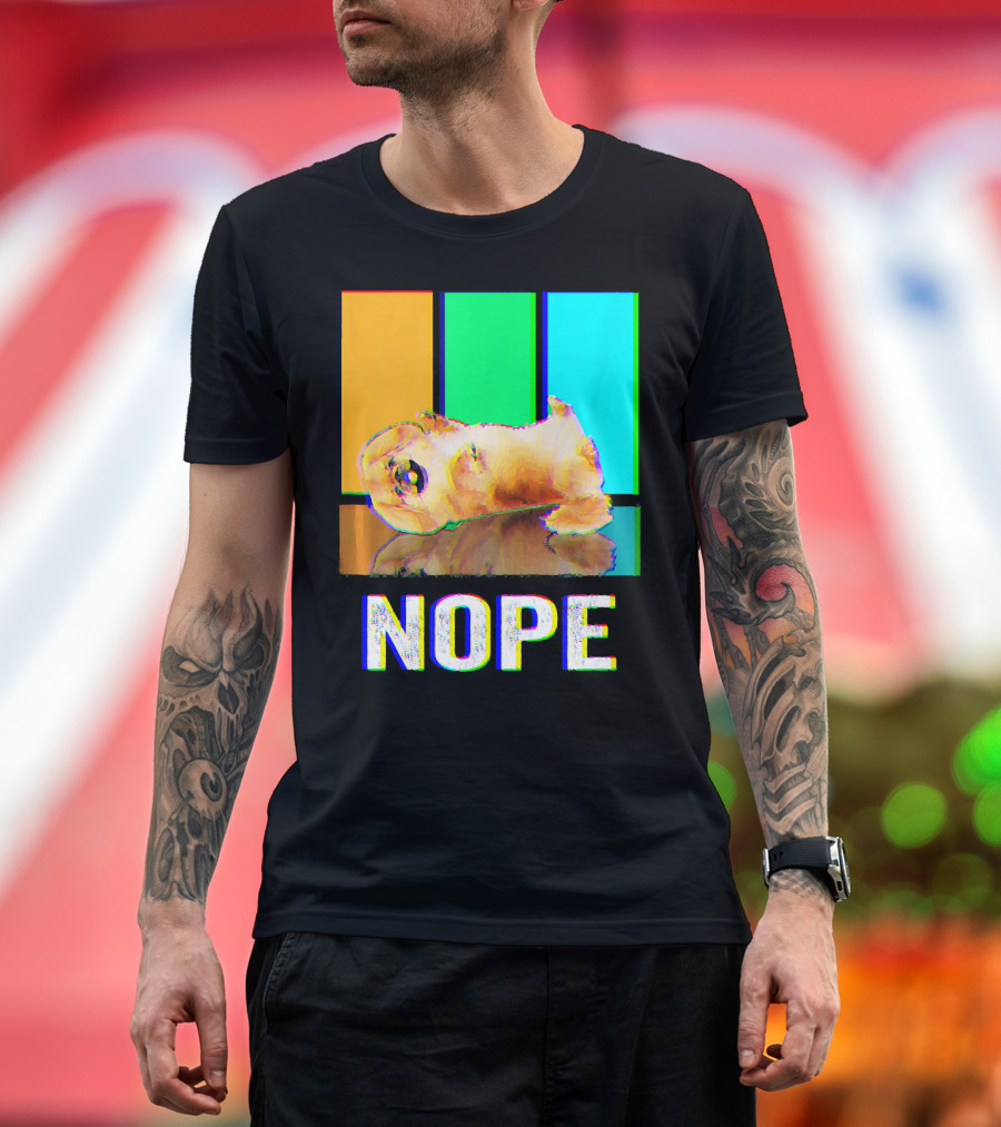 Nope Pekingese Not Today Dog Retro Color Blocks T-Shirt