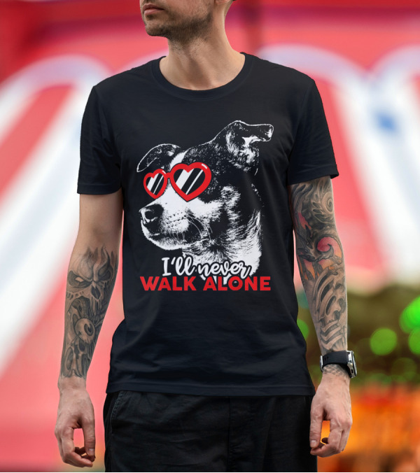Premium T-Shirt: I'll Never Walk Alone Rat Terrier Heart Sunglasses T-Shirt I'll Never Walk Alone Rat Terrier Heart Sunglasses T-Shirt