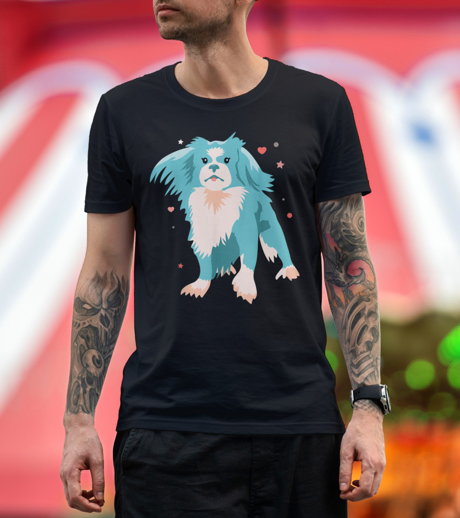 Sweet Pekingese Dog Cute Hearts and Stars T-Shirt