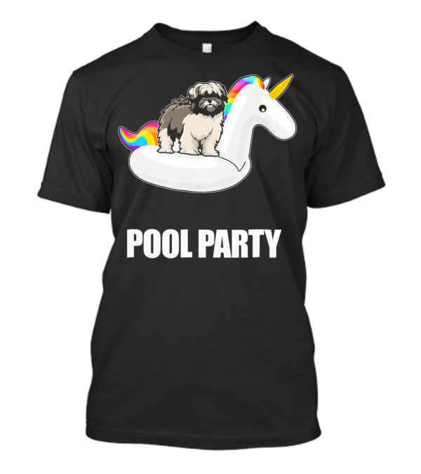Lhasa Apso Pool Party Unicorn Float Summer T-Shirt
