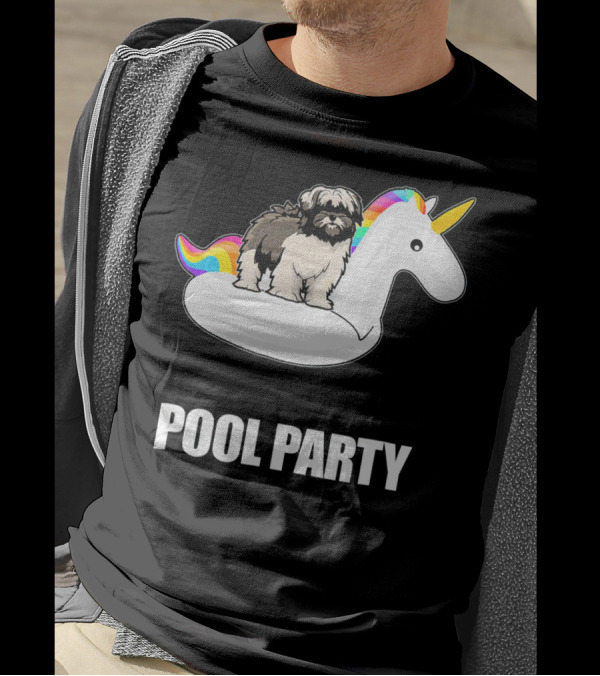 Lhasa Apso Pool Party Unicorn Float Summer T-Shirt