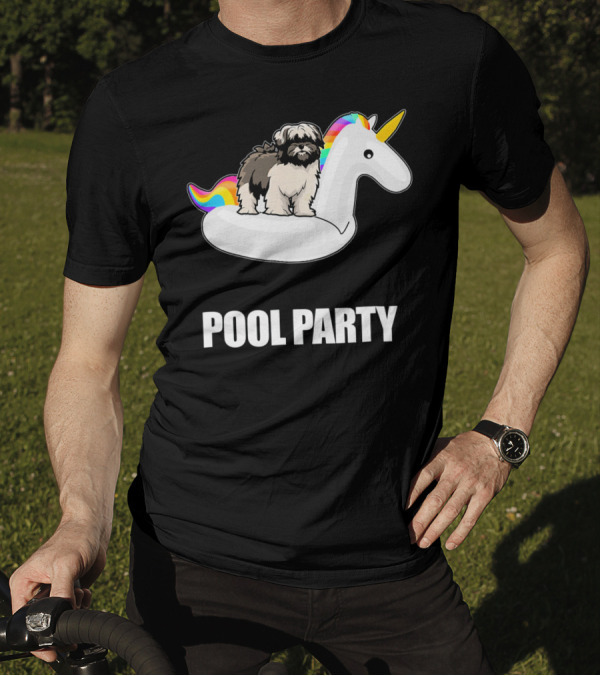 Lhasa Apso Pool Party Unicorn Float Summer T-Shirt