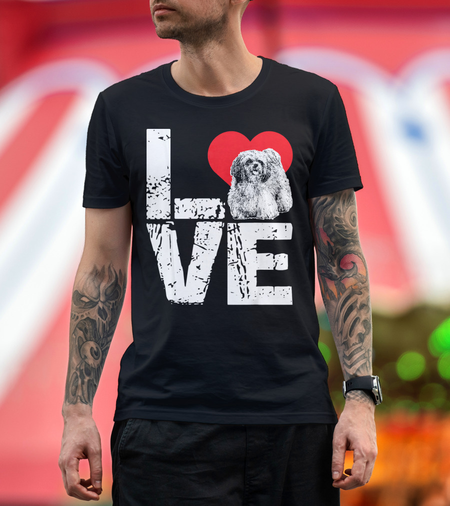 Love Lhasa Apso Dog Heart T-Shirt