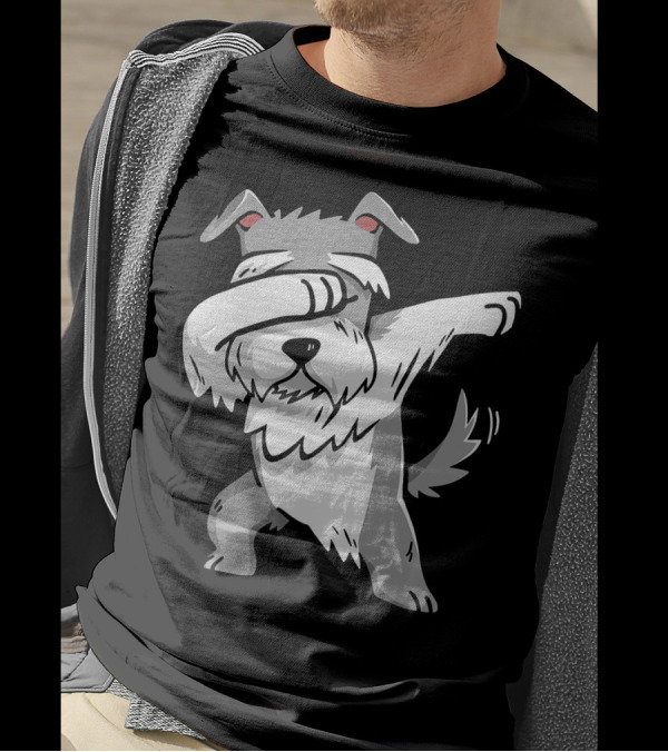 Dabbing Schnauzer Kids Dog Pose T-Shirt