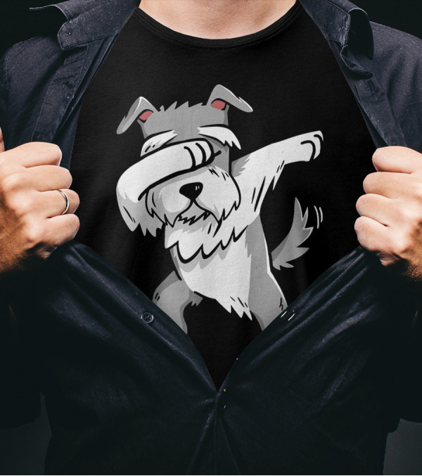 Dabbing Schnauzer Kids Dog Pose T-Shirt