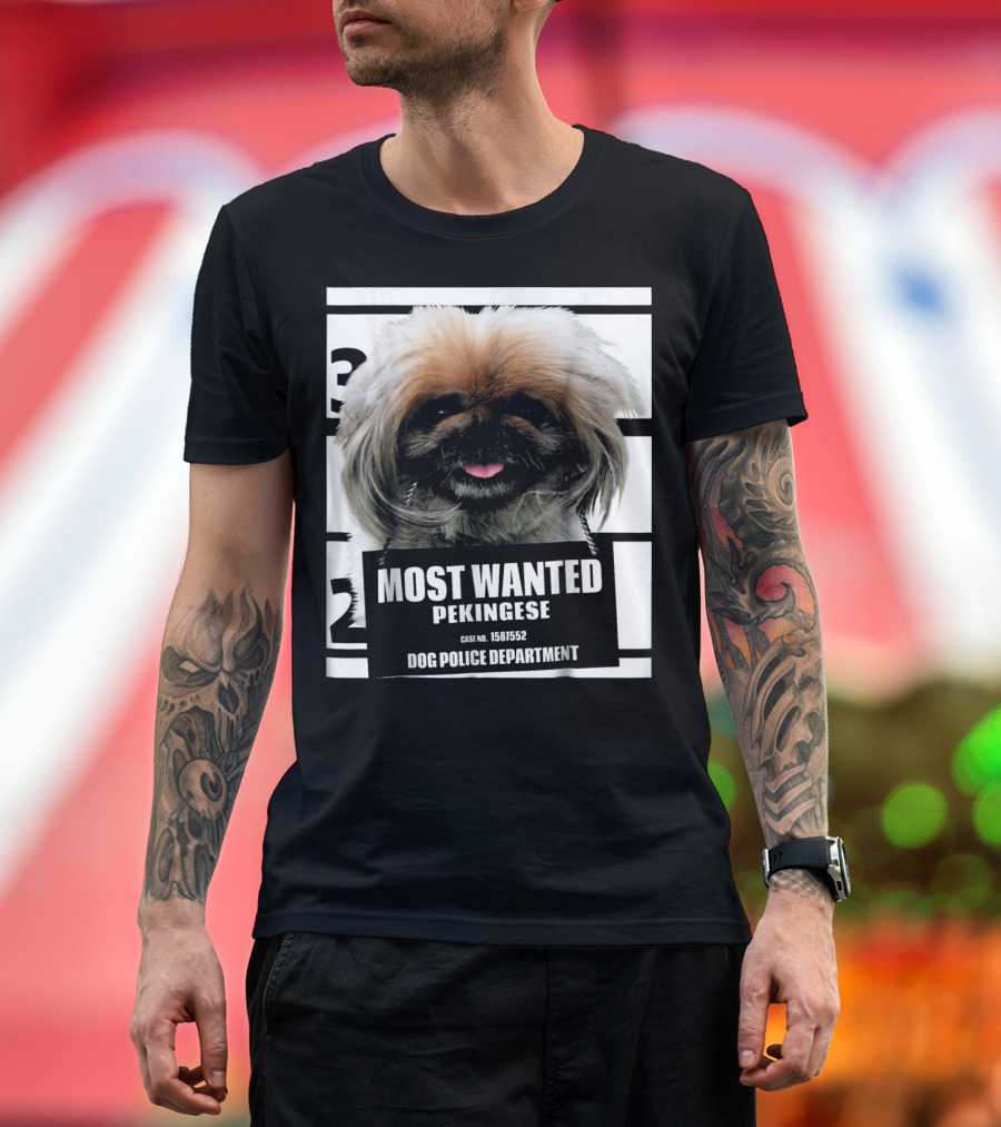 Most Wanted Pekingese Dog Police Department Case No. 1581552 T-Shirt