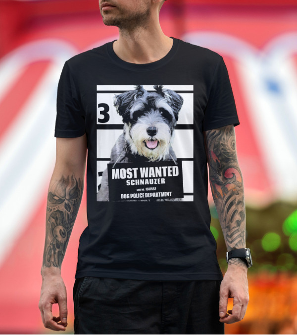 Premium T-Shirt: 3 Most Wanted Schnauzer Dog Police Department Case No. 1561552 T-Shirt 3 Most Wanted Schnauzer Dog Police Department Case No. 1561552 T-Shirt
