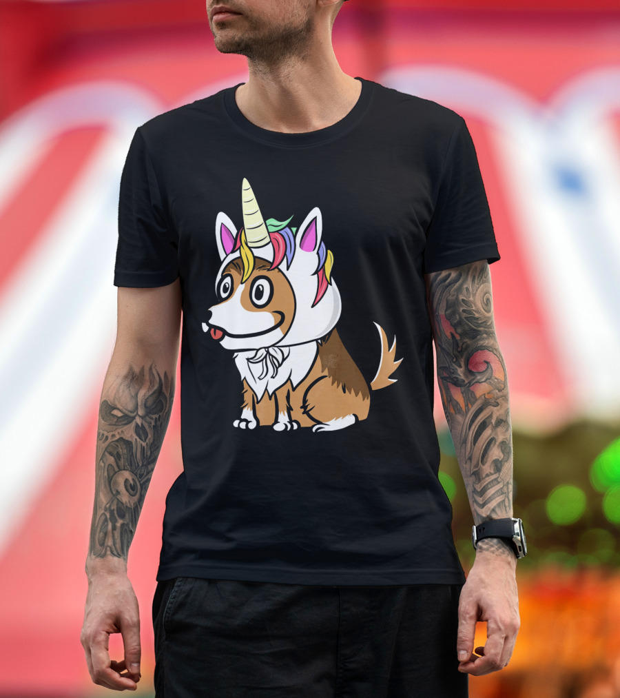 Shetland Sheepdog Wearing Colorful Unicorn Hat T-Shirt