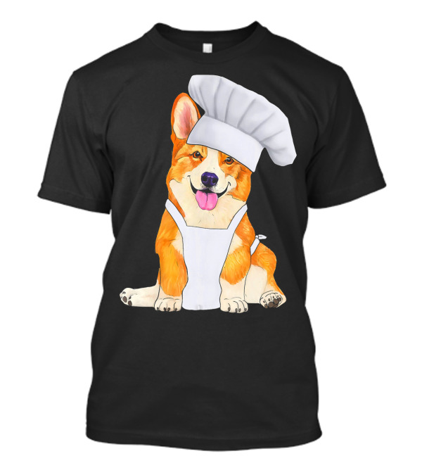 Corgi Chef Cute Dog In A Chef Hat And Apron T-Shirt