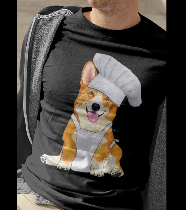 Corgi Chef Cute Dog In A Chef Hat And Apron T-Shirt