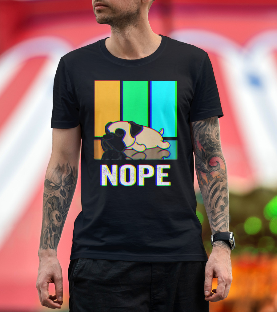 Nope Bullmastiff Not Today Dog Retro Colors T-Shirt