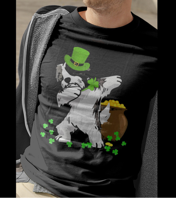 Havanese Dabbing St Patricks Day Green Hat Clover Pot Of Gold T-Shirt
