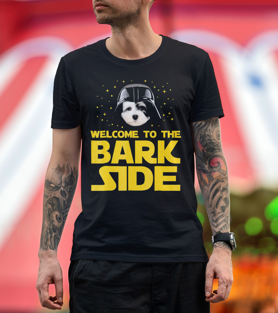 Welcome to the Bark Side Havanese Vader Helmet Star T-Shirt