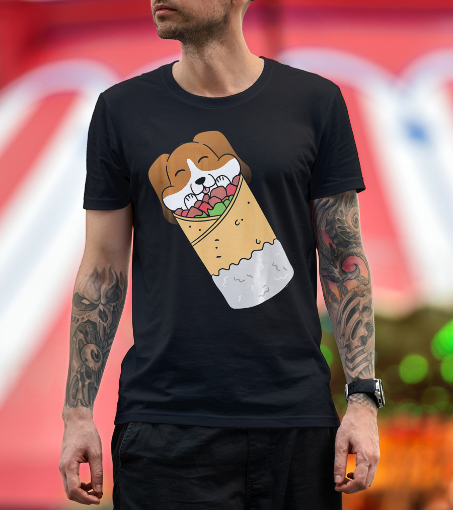 Basset Hound Wrapped in Mexican Burrito Funny Dog T-Shirt