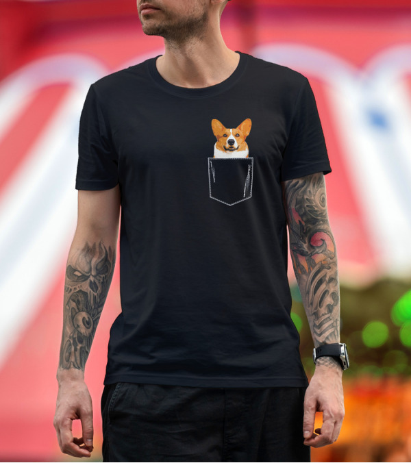 Premium T-Shirt: Perfect Corgi in Pocket Lover Funny Meme Cute Dog T-Shirt Perfect Corgi in Pocket Lover Funny Meme Cute Dog T-Shirt