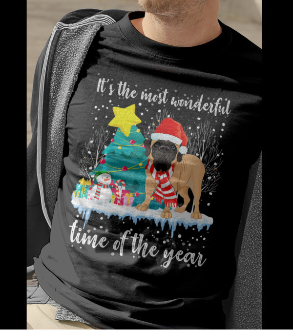 It's The Most Wonderful Time Of The Year English Mastiff Christmas T-Shirt