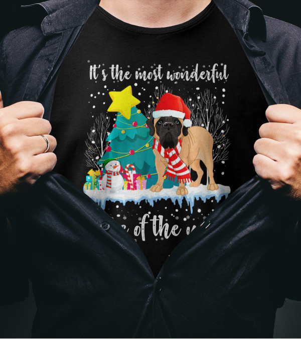 It's The Most Wonderful Time Of The Year English Mastiff Christmas T-Shirt